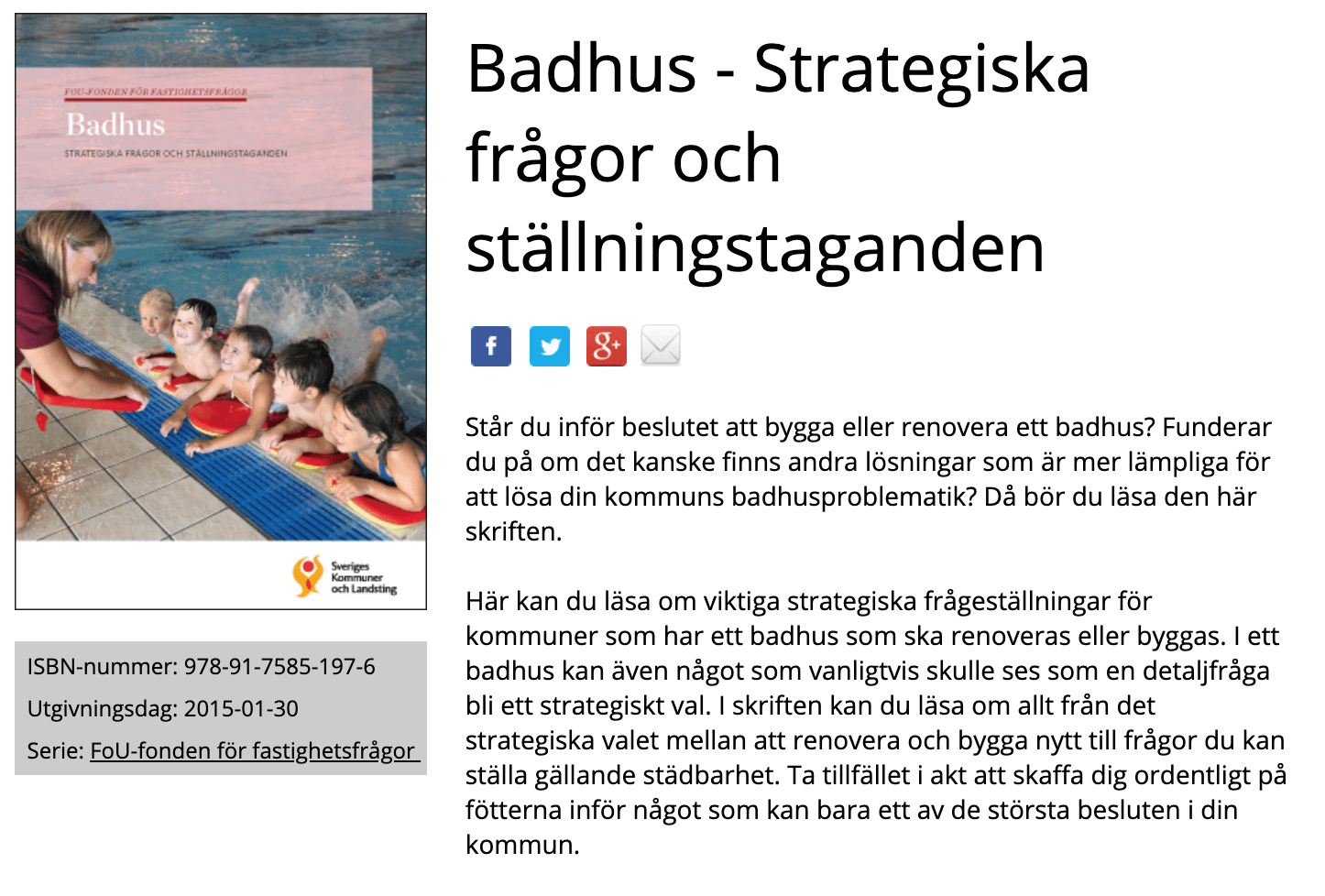 Badhus- Strategiska frågor och ställningstaganden